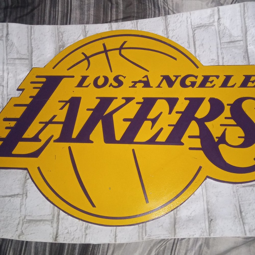 Lakers metal laser die cut sign